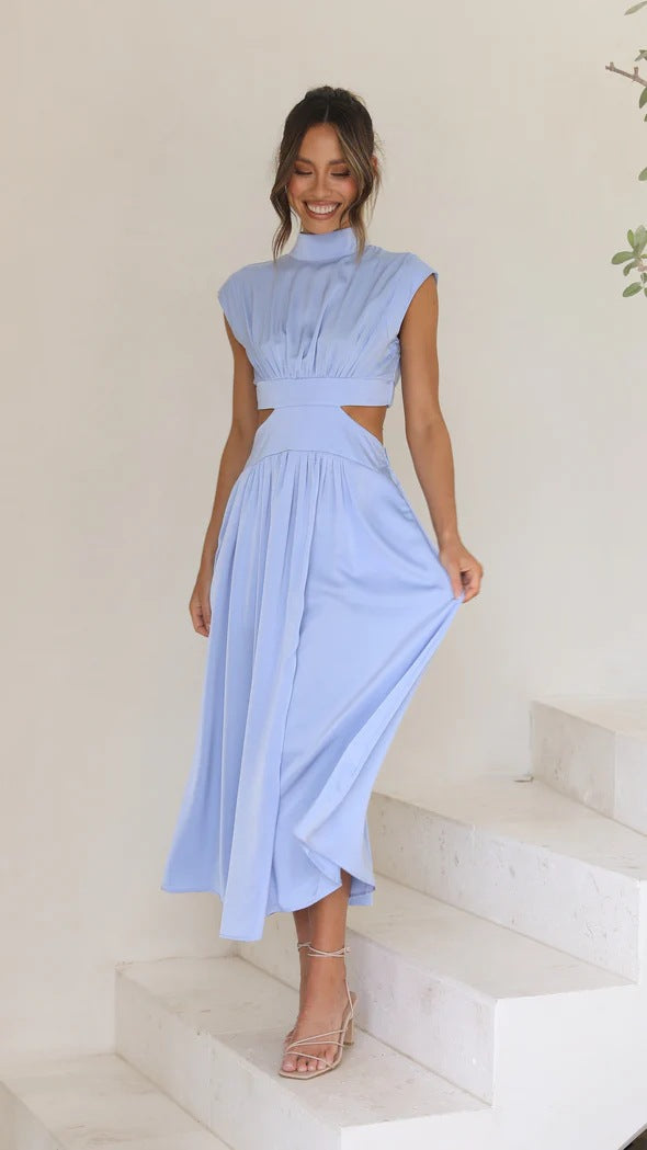 Cutout Waist Midi Dress Witch A-Line Silhouette