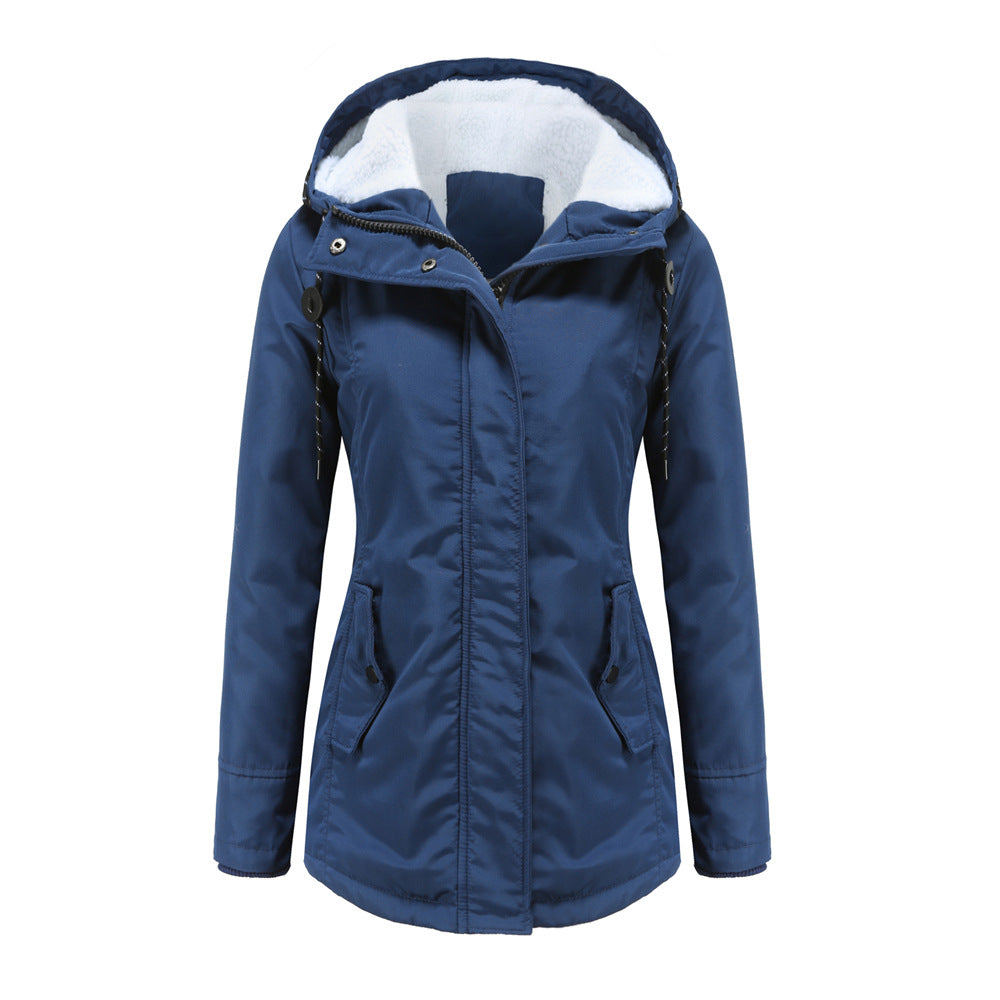 Fleece-Lined Parka Jacket with Hood