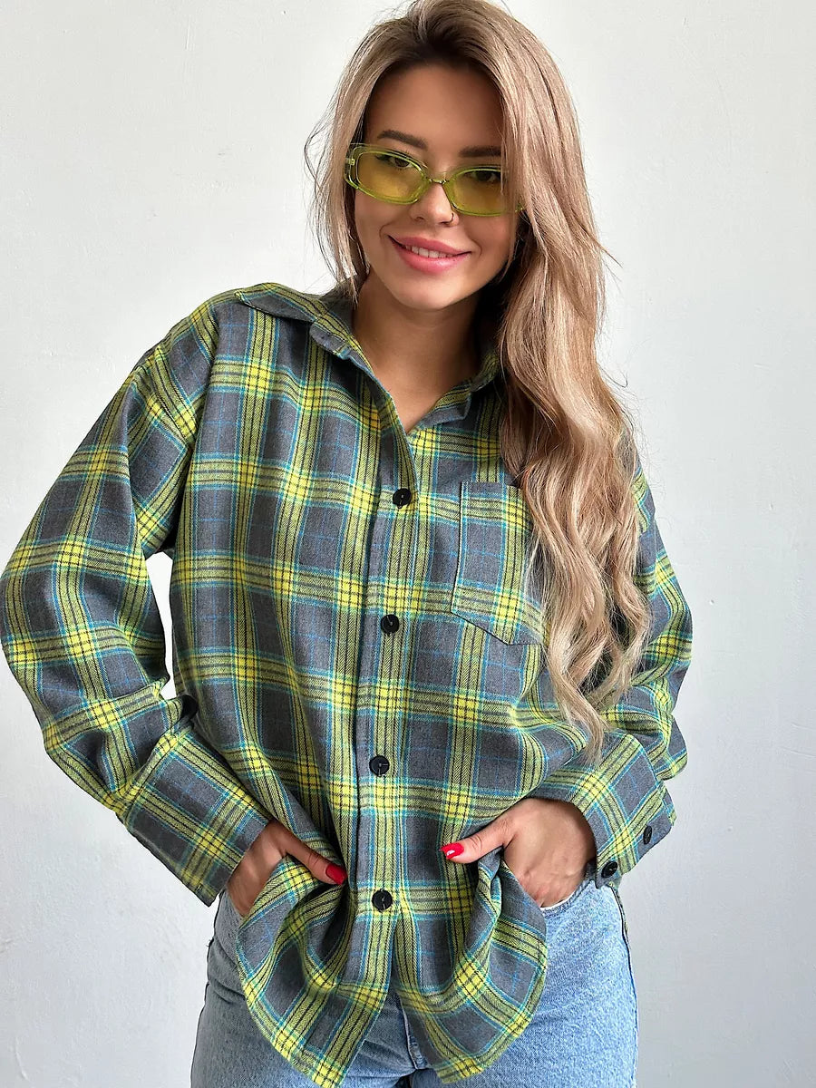 Women's Elegant Plaid Flannel Shirt