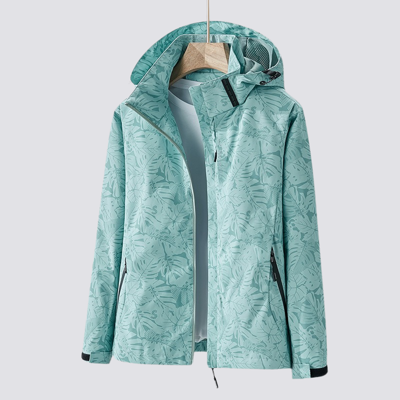 Hooded Zip-Up Wind and Water-Resistant Jacket