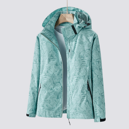 Hooded Zip-Up Wind and Water-Resistant Jacket