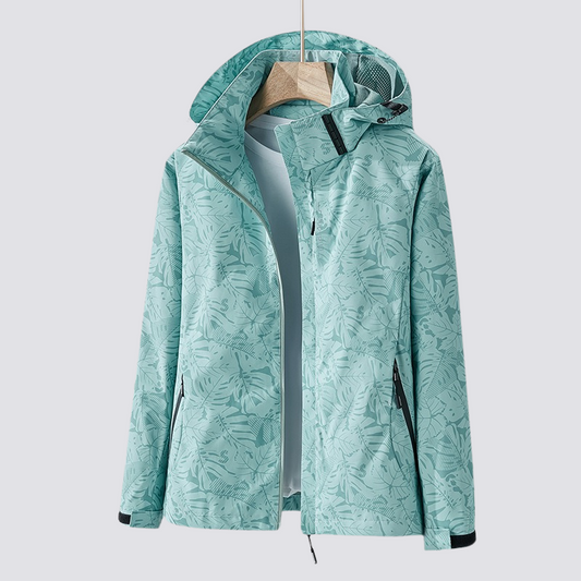 Hooded Zip-Up Wind and Water-Resistant Jacket