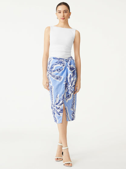 Boat Neck Ribbed Fitted Tank Top with Built-in Bra