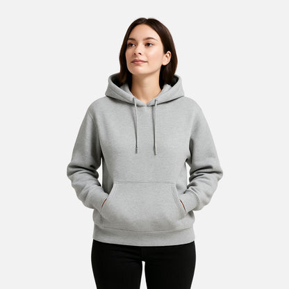 Drawstring Hooded Sweatshirt with Kangaroo Pocket and Leopard Print Star
