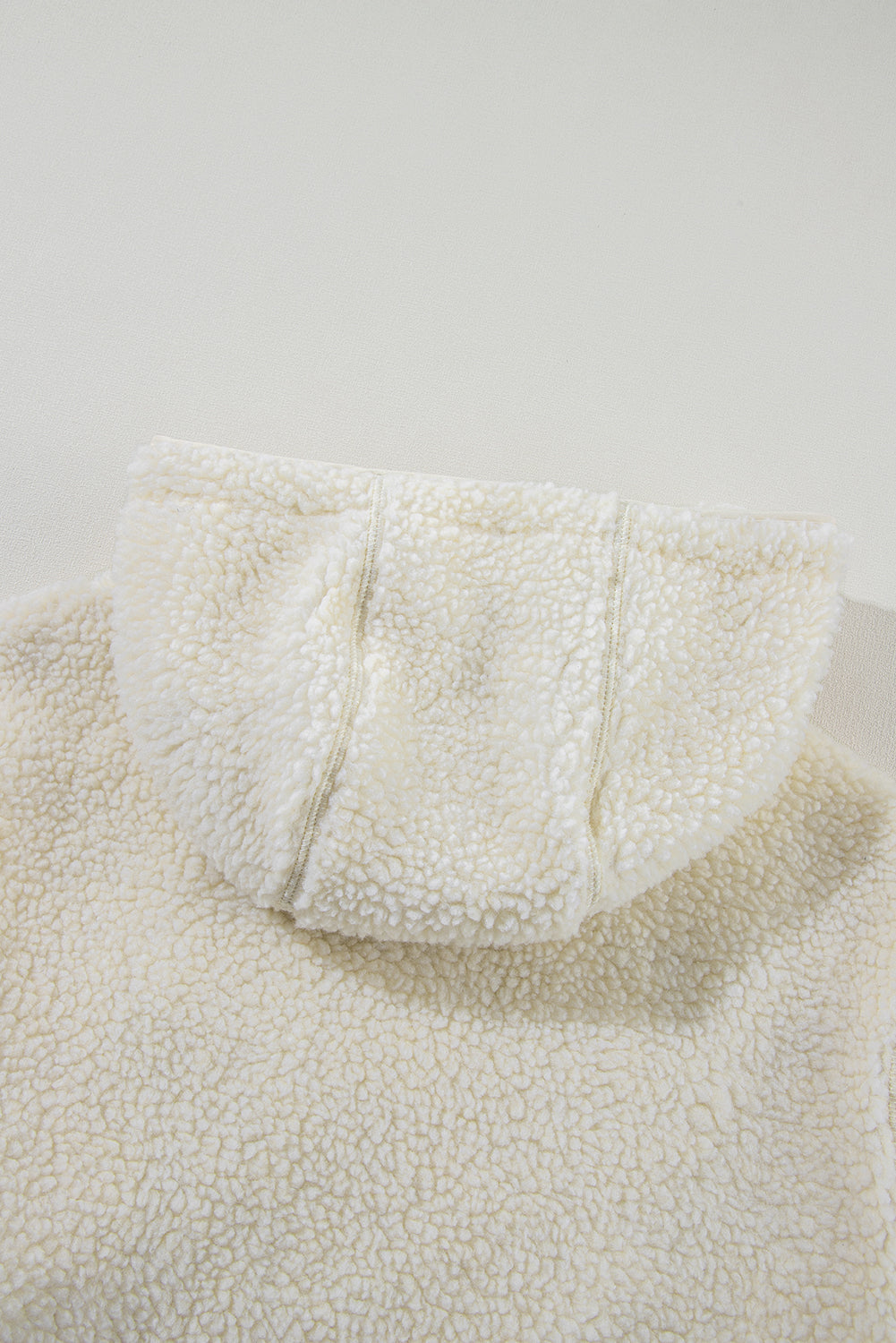 Fuzzy Hooded Jacket with Zip Closure and Pockets