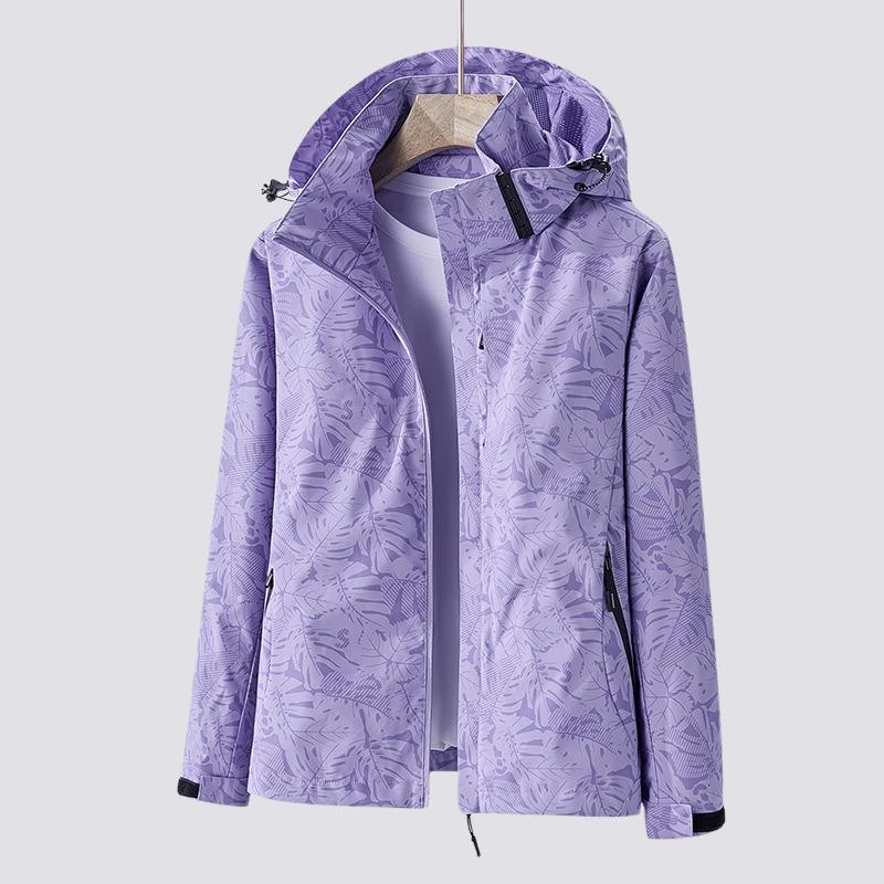 Hooded Zip-Up Wind and Water-Resistant Jacket