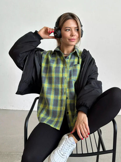 Women's Elegant Plaid Flannel Shirt