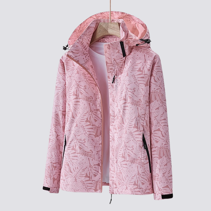 Hooded Zip-Up Wind and Water-Resistant Jacket