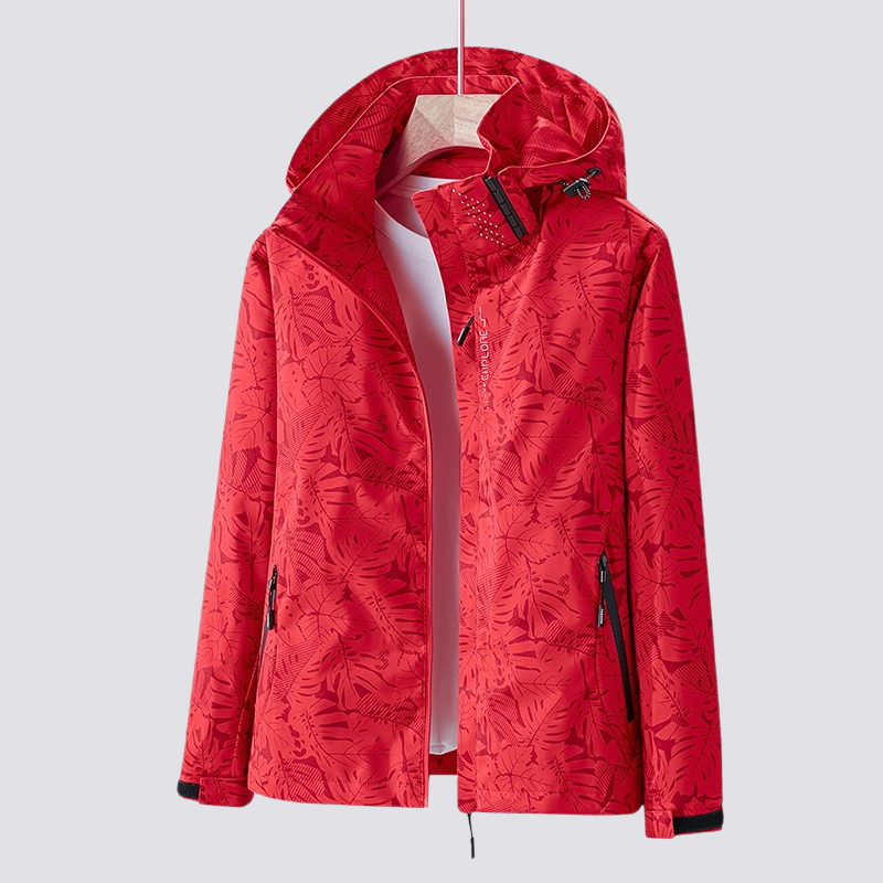Hooded Zip-Up Wind and Water-Resistant Jacket