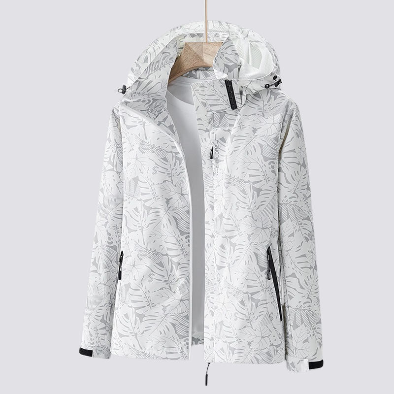 Hooded Zip-Up Wind and Water-Resistant Jacket
