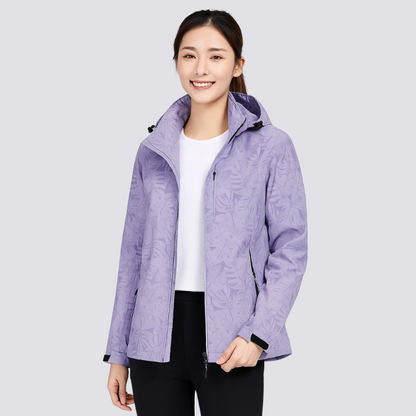 Hooded Zip-Up Wind and Water-Resistant Jacket