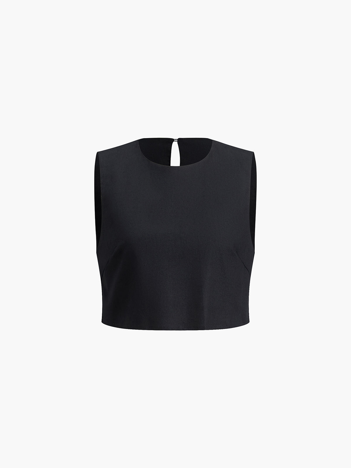 Cropped Sleeveless Top and High-Waist Wide-Leg Trousers Set