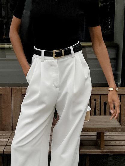 Wide-Leg High-Waist Trousers
