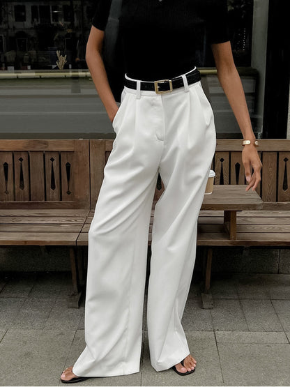 Wide-Leg High-Waist Trousers