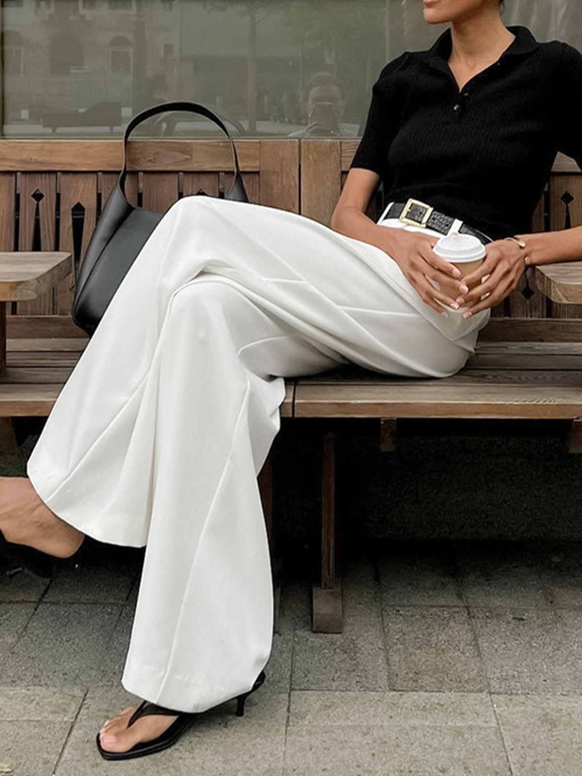 Wide-Leg High-Waist Trousers