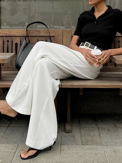 Wide-Leg High-Waist Trousers