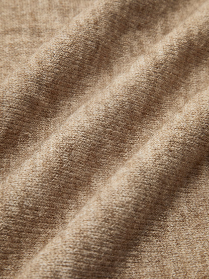 High Neck Relaxed Sweater Set with Long Sleeves and Ribbed Hem