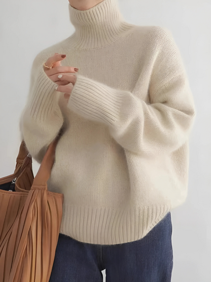 Cashmere Turtleneck Knit Sweater