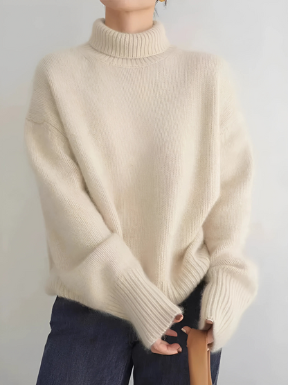 Cashmere Turtleneck Knit Sweater