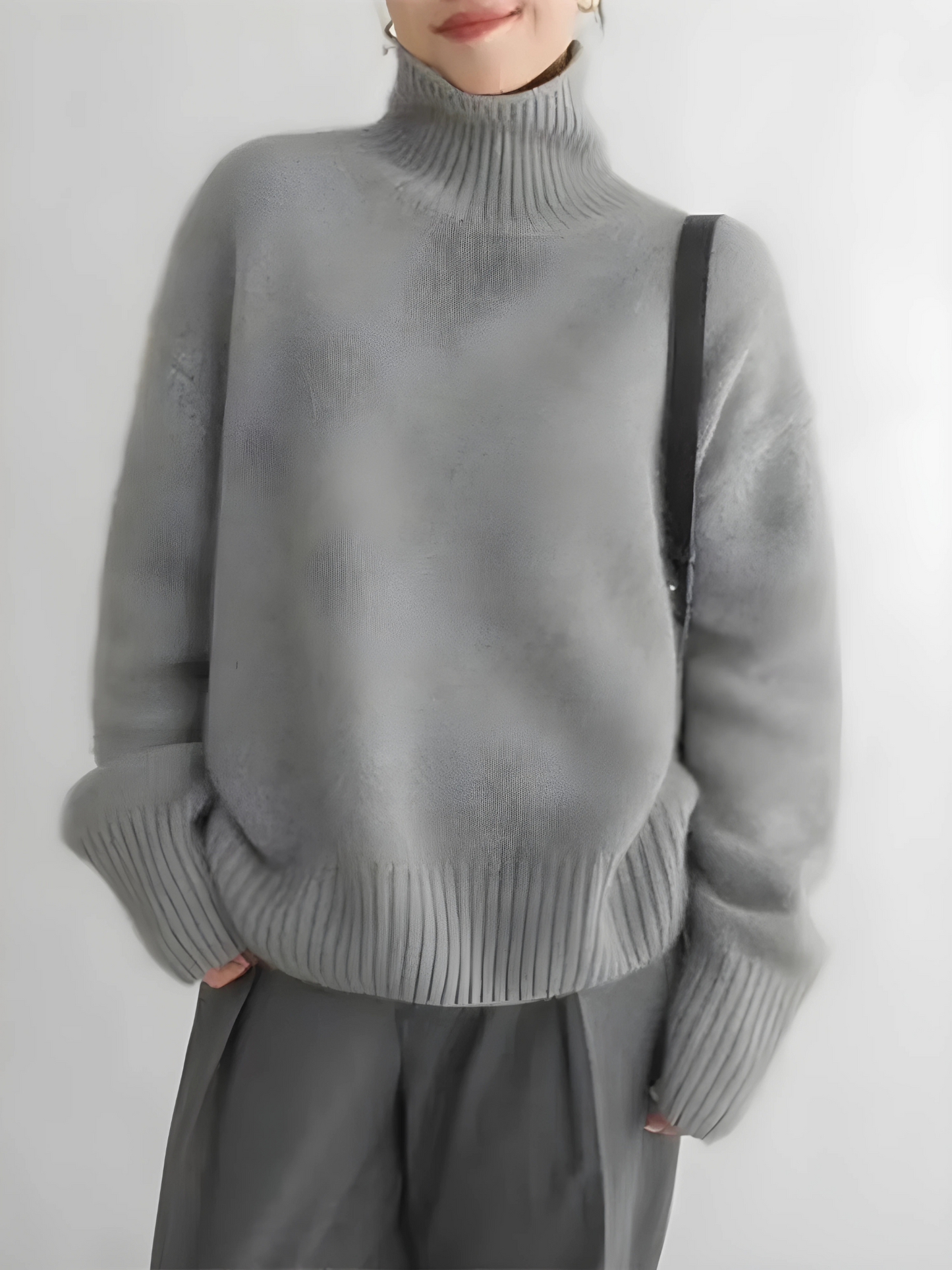 Cashmere Turtleneck Knit Sweater