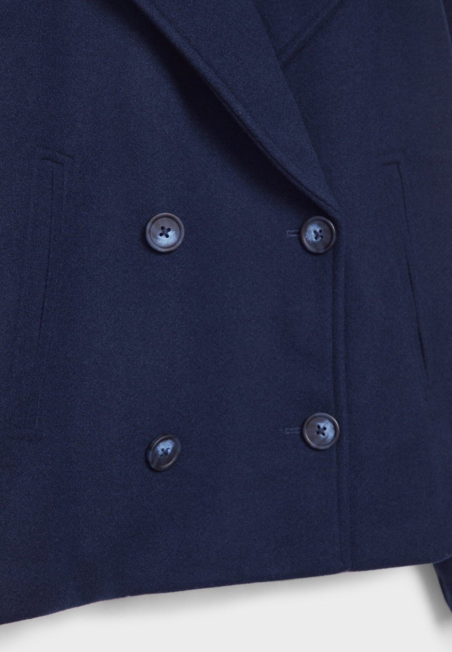 Cropped Double-Breasted Jacket with Notched Lapels and Broad Sleeves