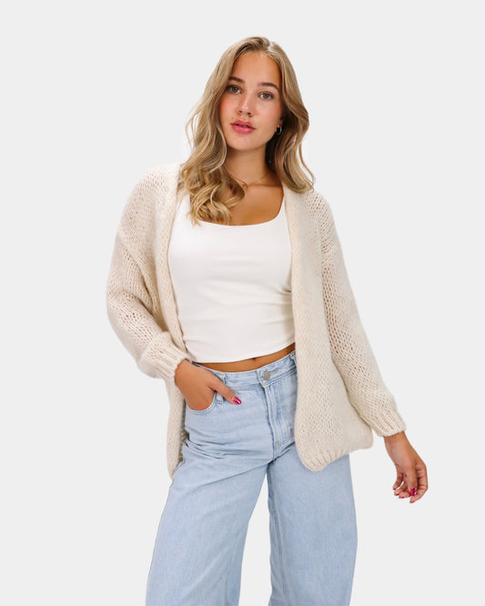 Long Sleeves Cardigan with Drop Shoulders