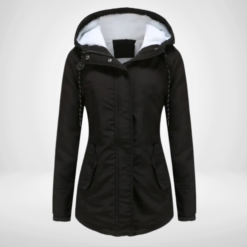 Fleece-Lined Parka Jacket with Hood