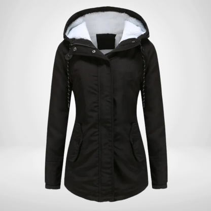 Fleece-Lined Parka Jacket with Hood