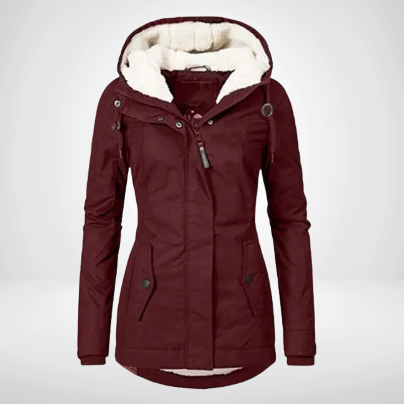 Fleece-Lined Parka Jacket with Hood