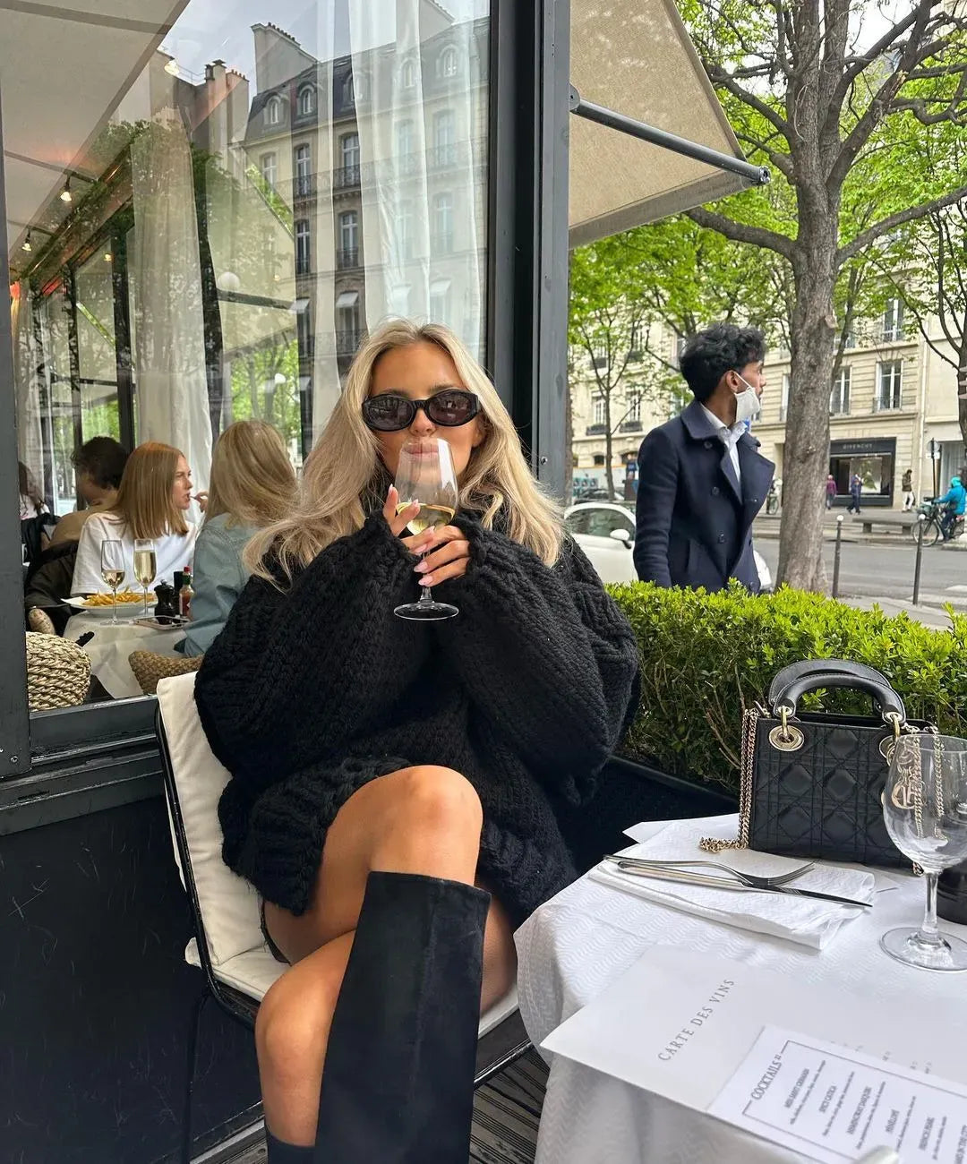 Oversized Pullover Sweater with Turtleneck and Drop Shoulders