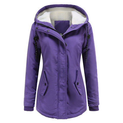 Fleece-Lined Parka Jacket with Hood