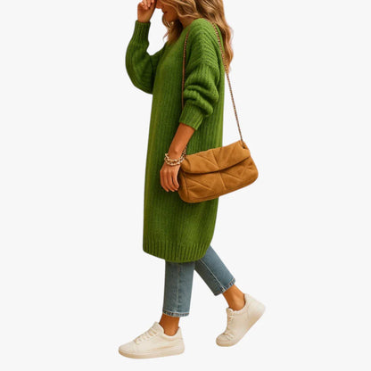 Open Front Long Sleeve Knitted Long Cardigan