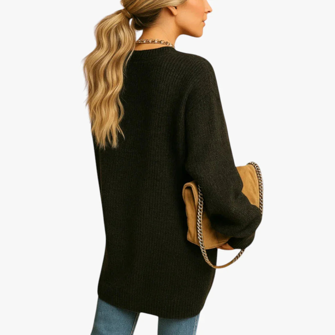 Open Front Long Sleeve Knitted Long Cardigan