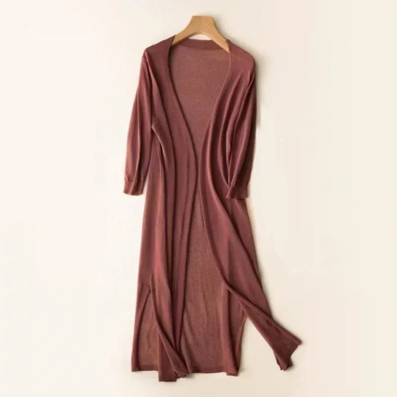 Long Cardigan with Open Front