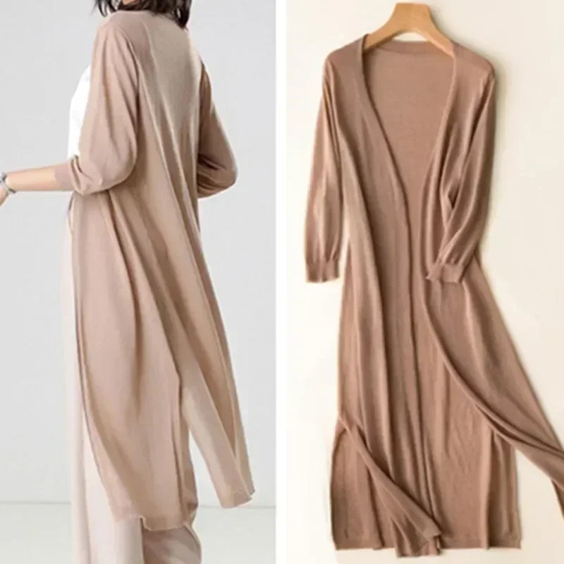 Long Cardigan with Open Front