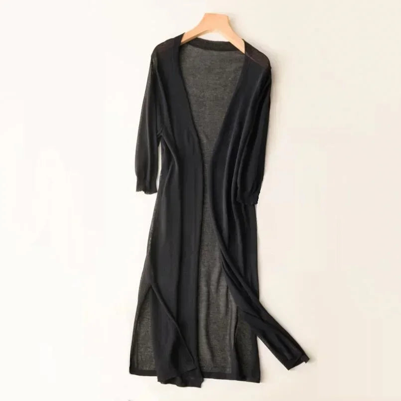 Long Cardigan with Open Front