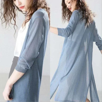 Long Cardigan with Open Front