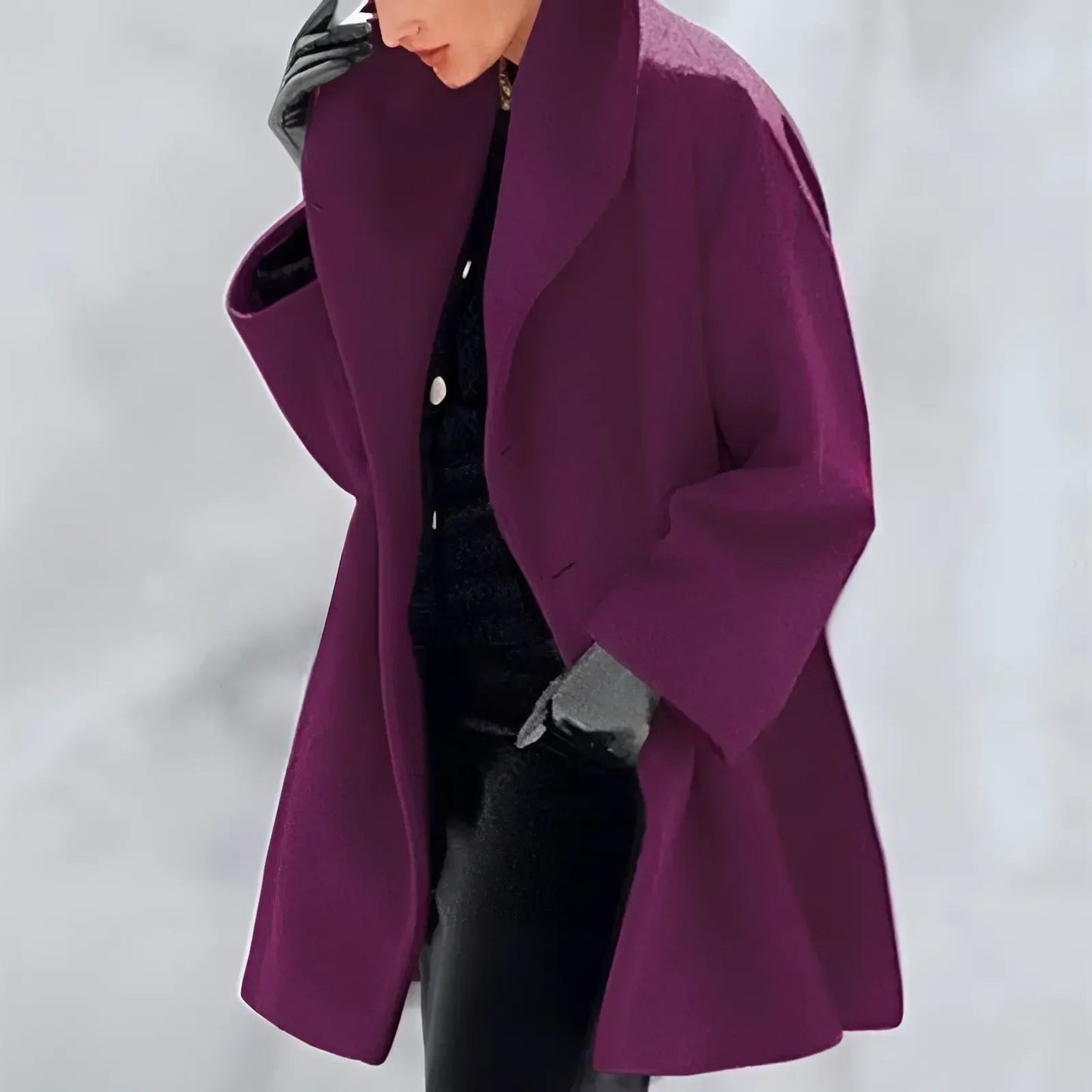Oversized Midweight Woven Collar Coat