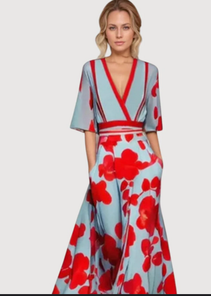 Women's Bold Floral Wrap Dress
