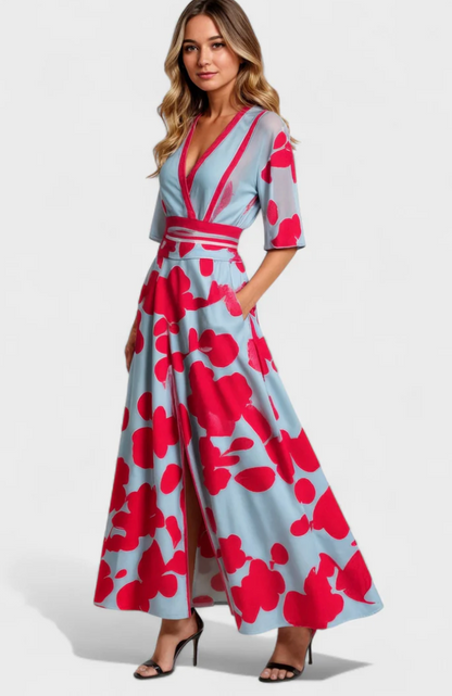Women's Bold Floral Wrap Dress
