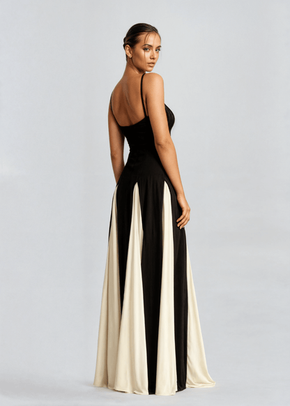 Maxi Dress Spaghetti Strap Two Tone