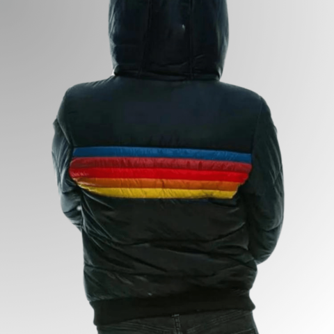 Quilted Puffer Jacket with Hood, Zip Closure, and Ribbed Trims