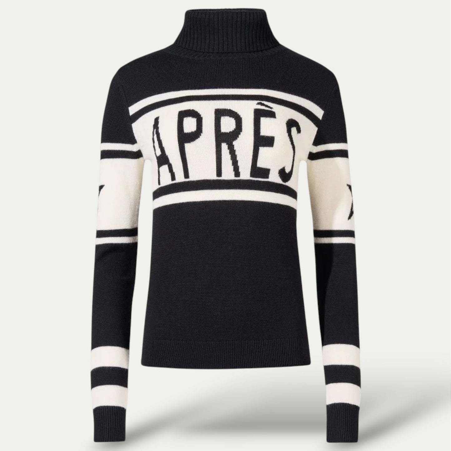 Turtleneck Sweater with Graphic Text and Long Sleeves