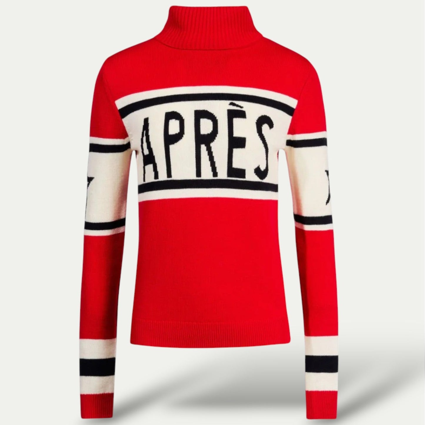 Turtleneck Sweater with Graphic Text and Long Sleeves