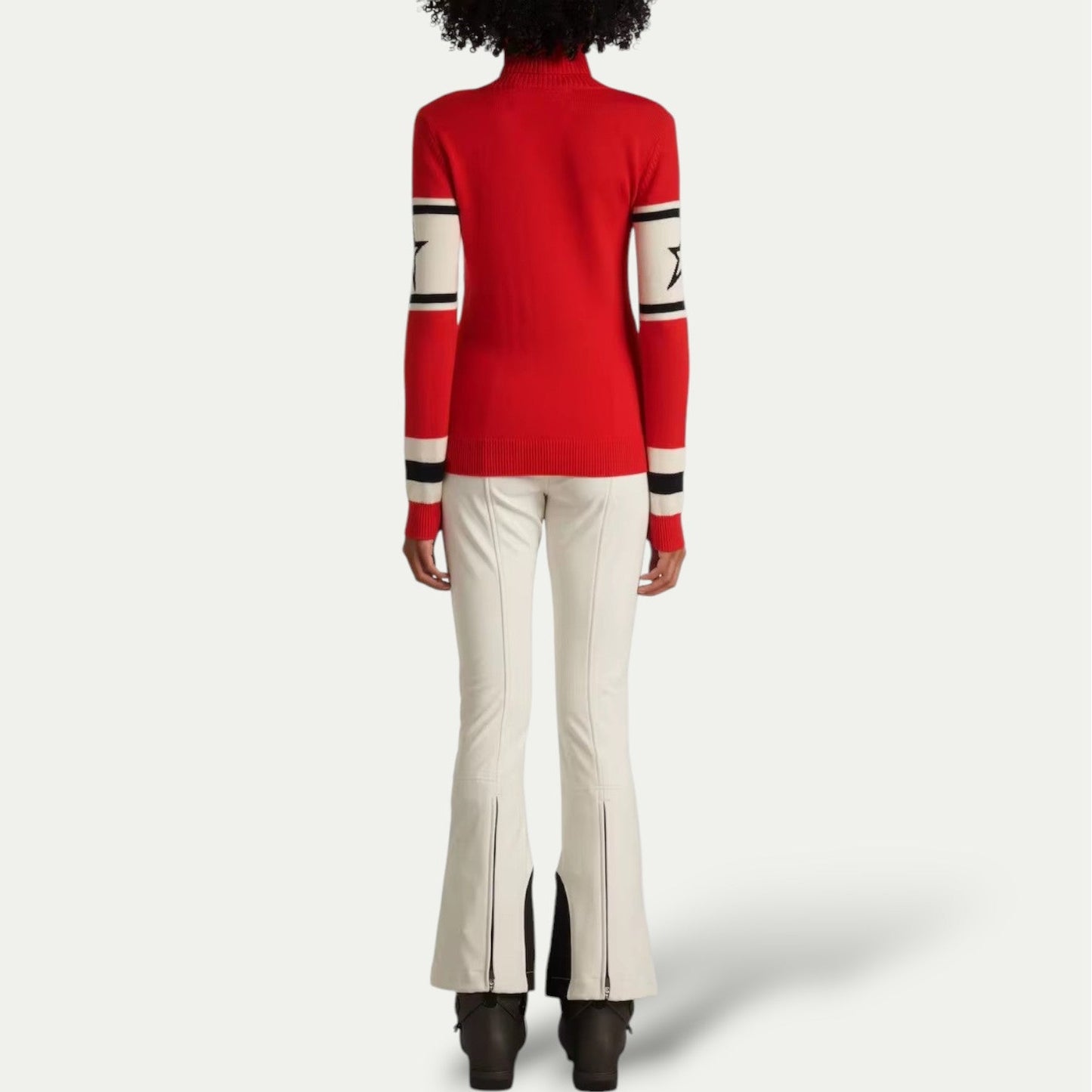 Turtleneck Sweater with Graphic Text and Long Sleeves