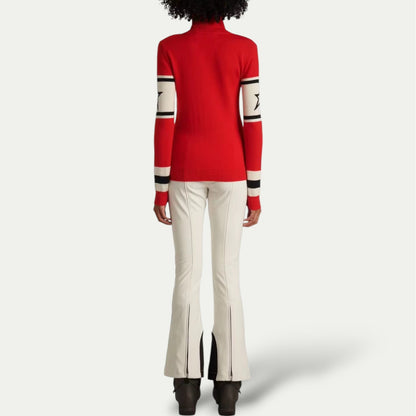 Turtleneck Sweater with Graphic Text and Long Sleeves