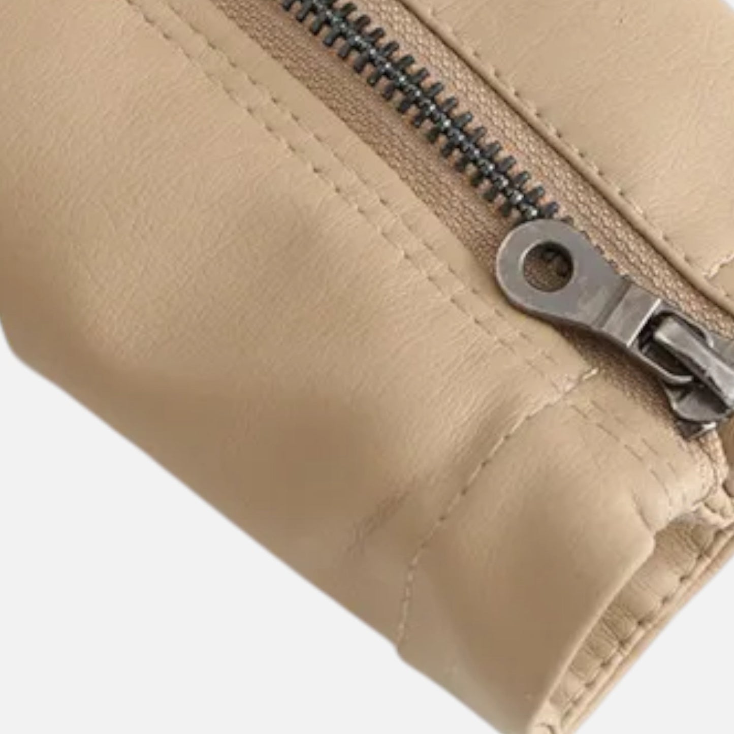 Zip-Front Jacket with Band Collar and Long Sleeves