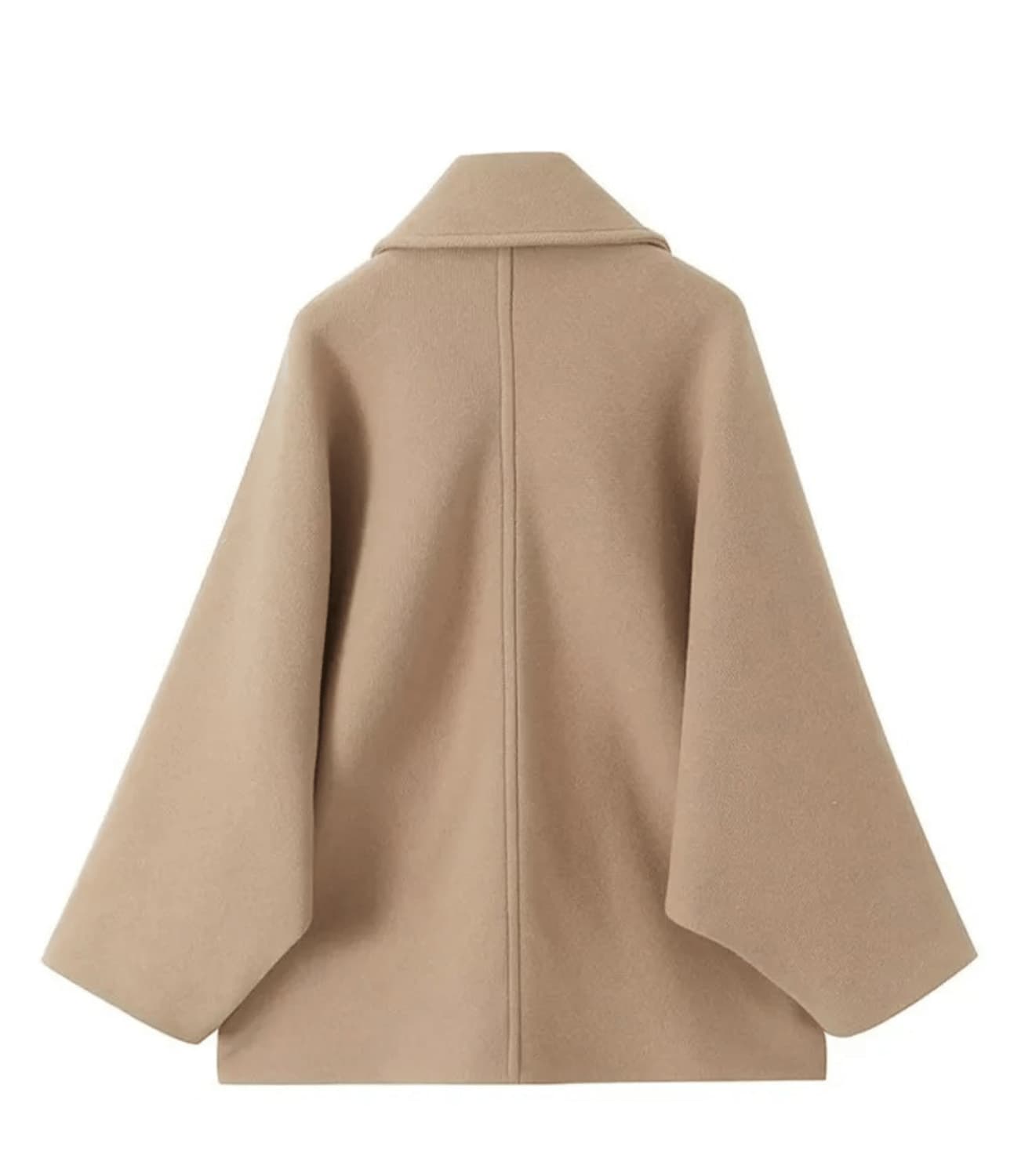 Collared Boxy Jacket with Wide Sleeves and Button Closure