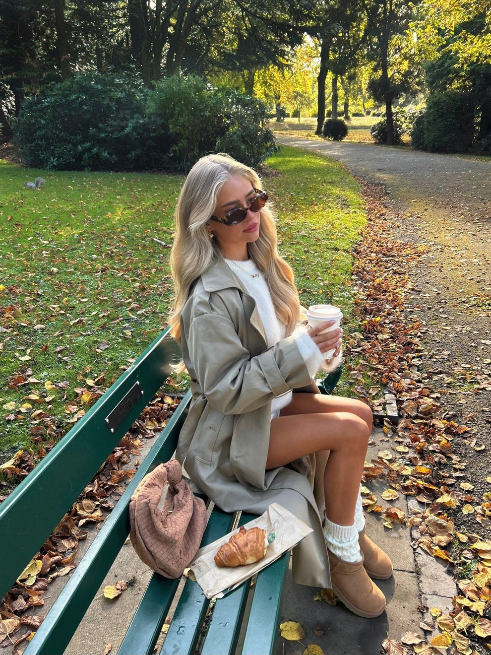 Double-Breasted Longline Trench Coat with Notched Lapels