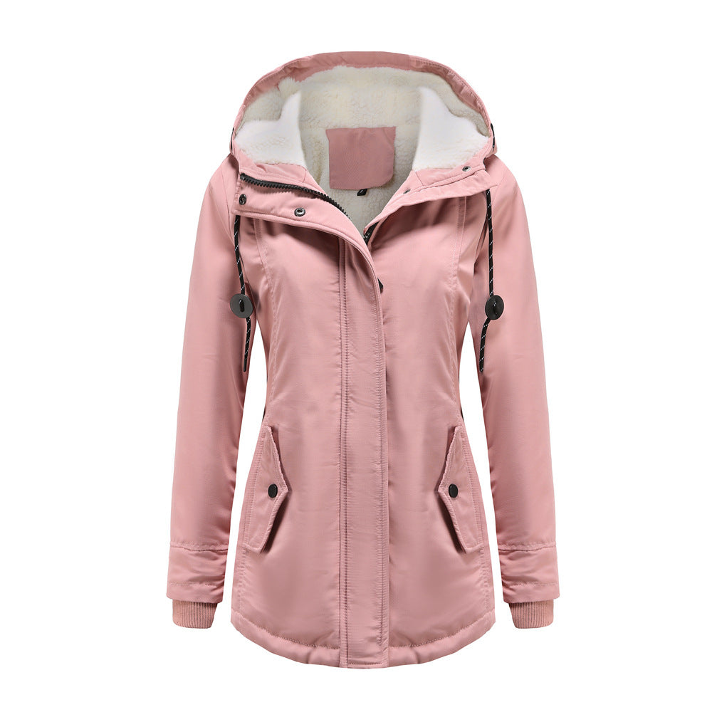 Fleece-Lined Parka Jacket with Hood